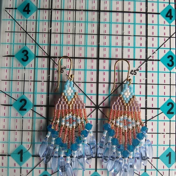 🎉HP🎉JRW Handmade Swarovski Turquoise Earrings - Picture 2 of 6